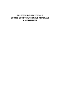 SelecÅ£ie De Decizii Ale CurÅ£ii ConstituÅ£ionale Federale A Germaniei