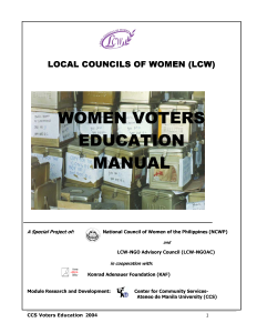 Women Voters Education Manual