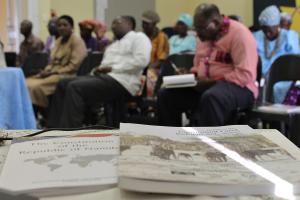 The participants listening to the presentations.