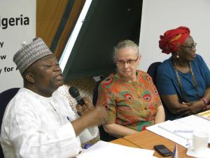 Former Minister of Education Professor Jerry Agada (PDP) was among the guests of the roundtable discussion organzied by the Konrad-Adenauer-Foundation in Nigeria on "Civic Education in Schools" on 19 May, 2015 in Abuja.