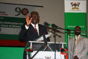 H.E. John Kufuor spricht an der Makerere Universität zum Thema "Gute Regierungsführung - Effiziente Ressourcen-Nutzung und Entwicklung".