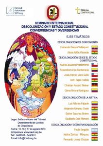 Afiche seminario Sucre, 2013.