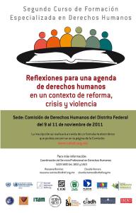 Cartel Segundo Curso en Formación Especializada en Derechos Humanos nov 2011