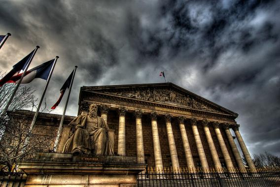 Palais Bourbon in Paris. Sitz der Französischen Nationalversammlung