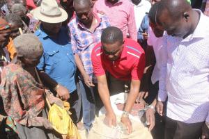 Food assistance to locals in Tiaty Sub County by Hon. Mwangi Kiunjuri CS Devolution -Picture credit -Ndole Gedion