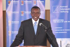 Chief Justice and President of the Supreme Court of the Republic of Kenya Hon. Justice David Maraga speaking on the rule of law