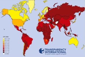 Index von Transparency International grafisch dargestellt