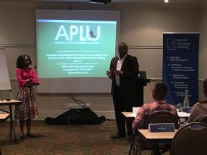 Prof. Sope Williams-Elegbe (Deputy director of the African Procurement Law Unit, Stellenbosch University) and Deputy Public Protector, Adv. Kevin Malunga