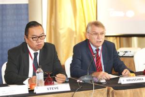 Dato' Steven Wong, Deputy Chief Executive, Institute of Strategic and International Studies (ISIS) Malaysia opening the conference with Mr. Wolfgang Hruschka, Country Director, Konrad-Adenauer-Stiftung (KAS) Malaysia office.