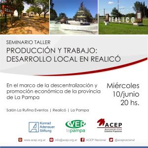 Información sobre el seminario taller Producción y Trabajo: Desarrollo local en Realicó