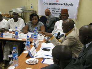 Guests of the roundtable discussion "Civic Education in Schools" on 19 May, 2015 in Abuja.