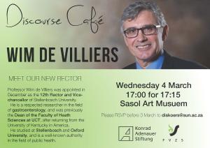 Discourse Café with Prof. Wim de Villiers