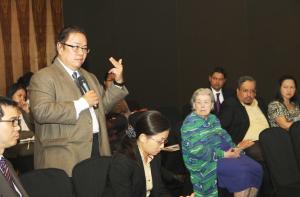 Steven Wong, Deputy Chief Executive of ISIS Malaysia making a point in the Jacques Santer forum in Kuala Lumpur on 18 September 2013.