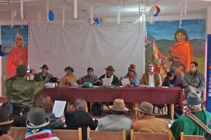 Taller Curahuara de Carangas, Bolivia, Febrero 2012. Inauguración de la sesión de trabajo.