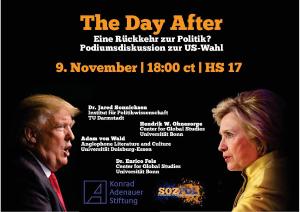 Veranstaltungsplakat "The Day After", 09.11.16, 18:00 Uhr