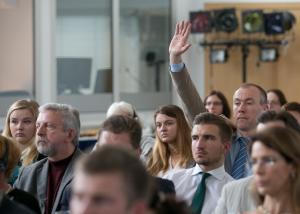 The conference was attended by the EHU students discussing the future of their university.